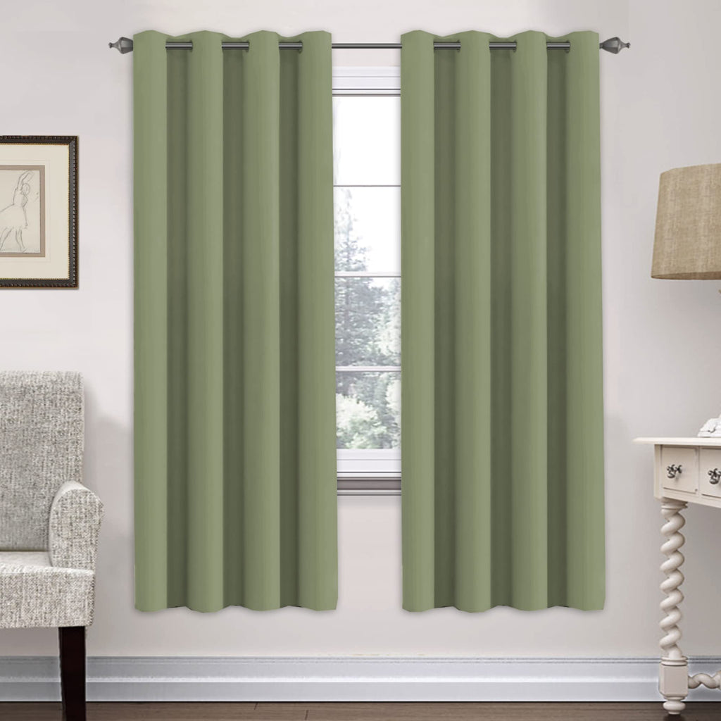 H.VERSAILTEX Blackout Curtains for Bedroom Thermal Insulated Room Darkening Living Room Curtains 63 Inch Long Grommet Privacy Protection Window Curtain Panels/Drapes for Nursery,2 Panels,Ivory/Cream