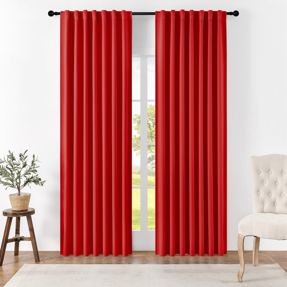 Joydeco Blackout Curtains 96 Inches Long, Thermal Insulated Black Out Curtains 2 Panels Set for Bedroom, Room Darkening Drapes for Living Room Window (W52 x L96 Inch, Navy Blue)