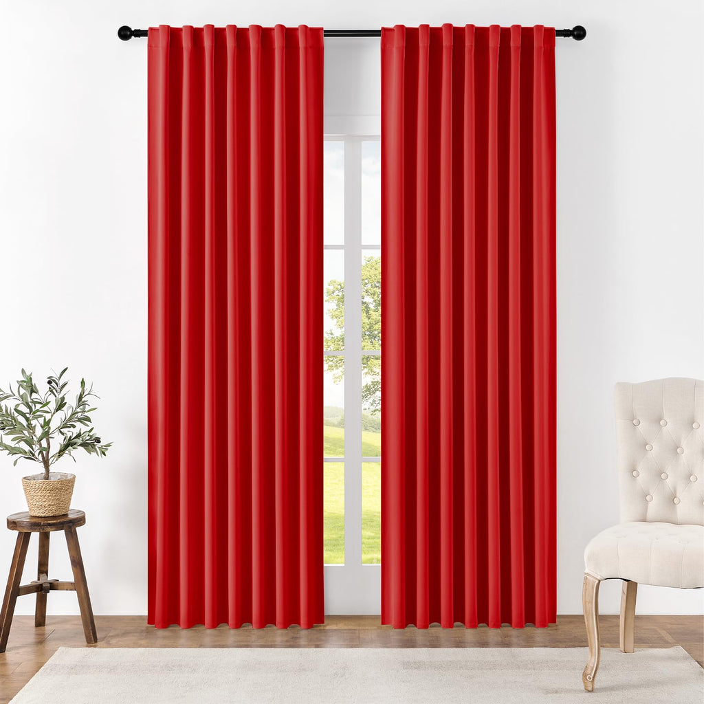 Joydeco Blackout Curtains 96 Inches Long, Thermal Insulated Black Out Curtains 2 Panels Set for Bedroom, Room Darkening Drapes for Living Room Window (W52 x L96 Inch, Navy Blue)