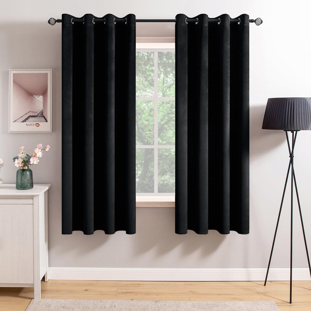 MIULEE Velvet Blackout Curtains Olive Green 52 x 96 Inch Length 2 Panels