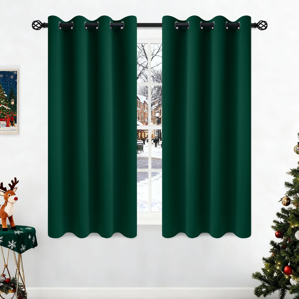 COSVIYA Grommet Blackout Room Darkening Navy Blue Curtains 84 inch Length