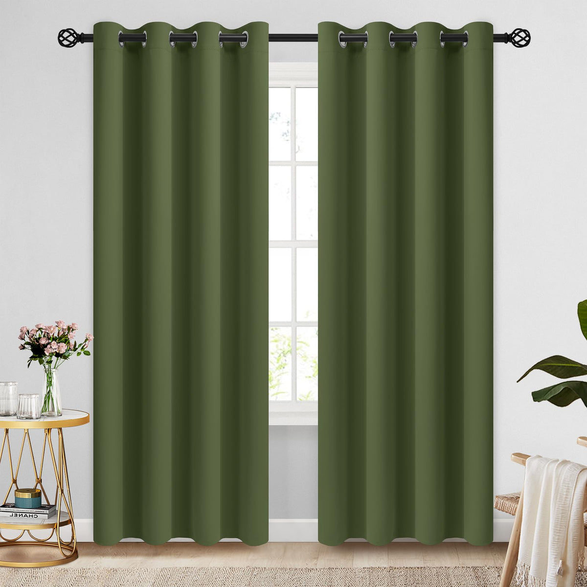 COSVIYA Grommet Blackout Room Darkening Navy Blue Curtains 84 inch Length
