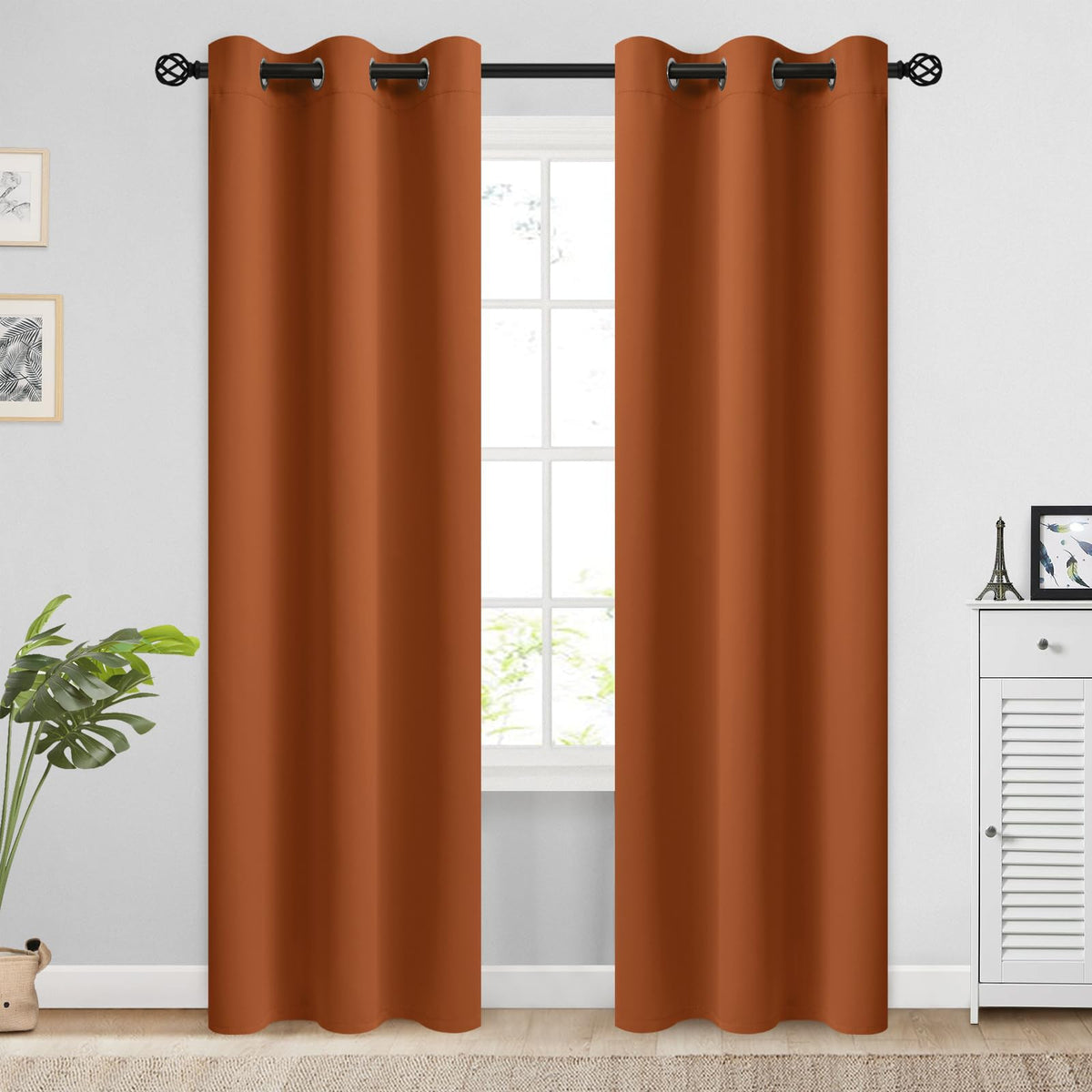 COSVIYA Grommet Blackout Room Darkening Navy Blue Curtains 84 inch Length