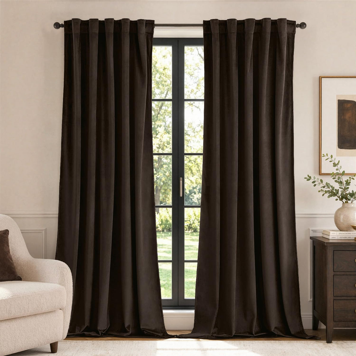 MIULEE Gold Velvet Curtains 52x84 inches Luxury Blackout Curtains
