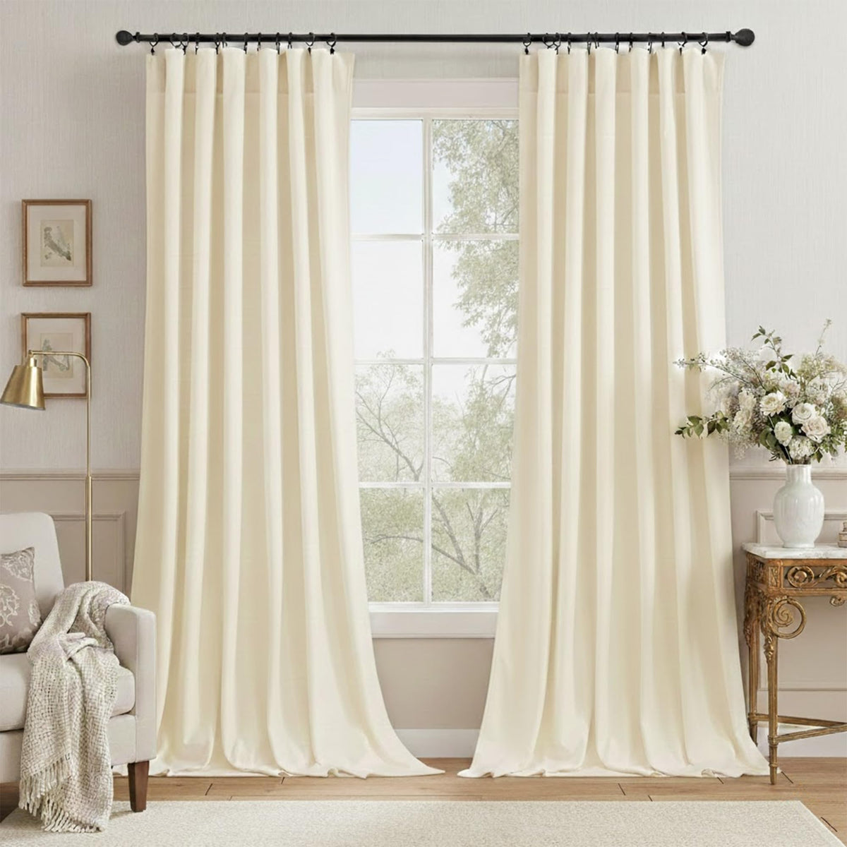 StangH Theater Red Velvet Curtains for Living Room Christmas Decor 2 Panels