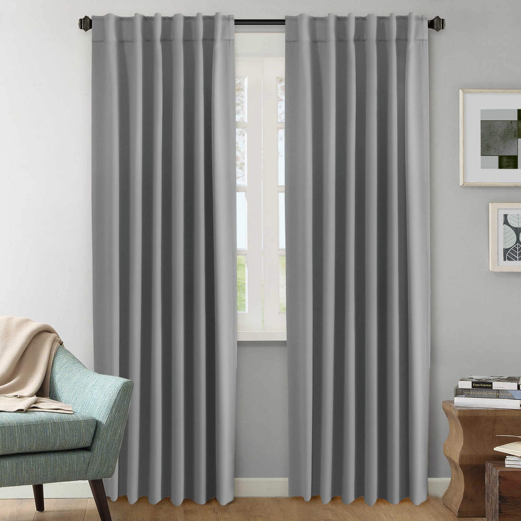 H.VERSAILTEX Blackout Curtains Thermal Insulated Window Treatment Panels Room Darkening Blackout Drapes for Living Room Back Tab/Rod Pocket Bedroom Draperies, 52 x 84 Inch, Light Sage, 2 Panels