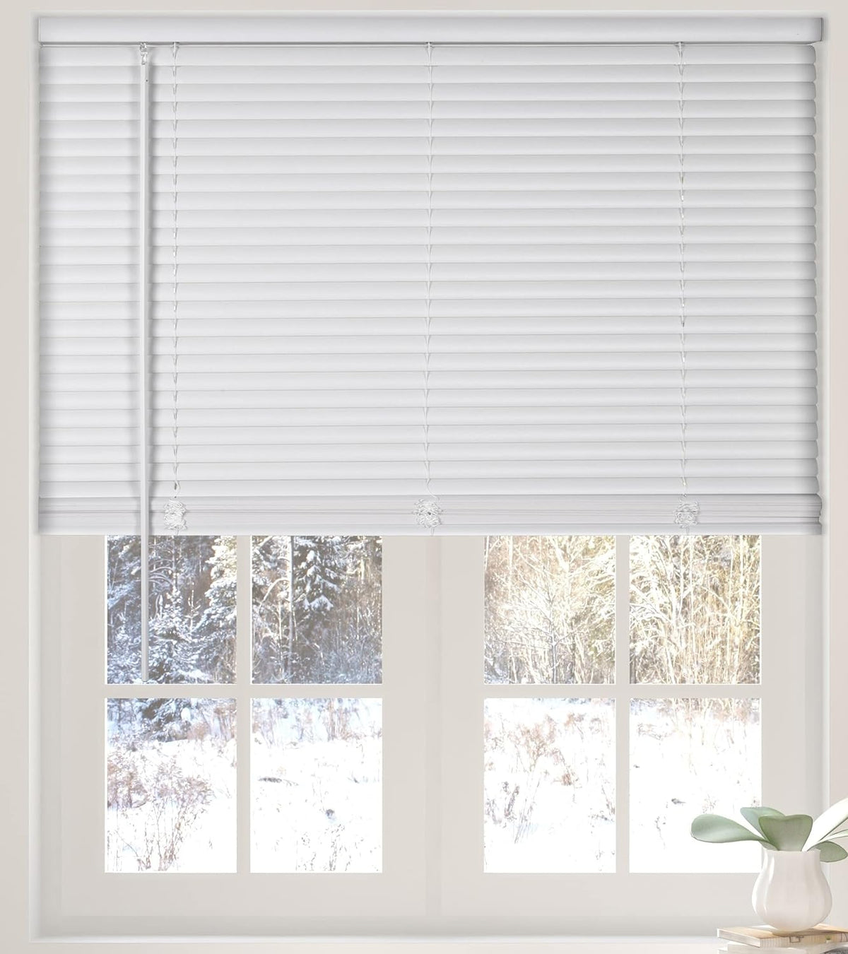 Calyx Interiors 1“ Mini Blinds, 34“W x 60“H, White, Light Filtering