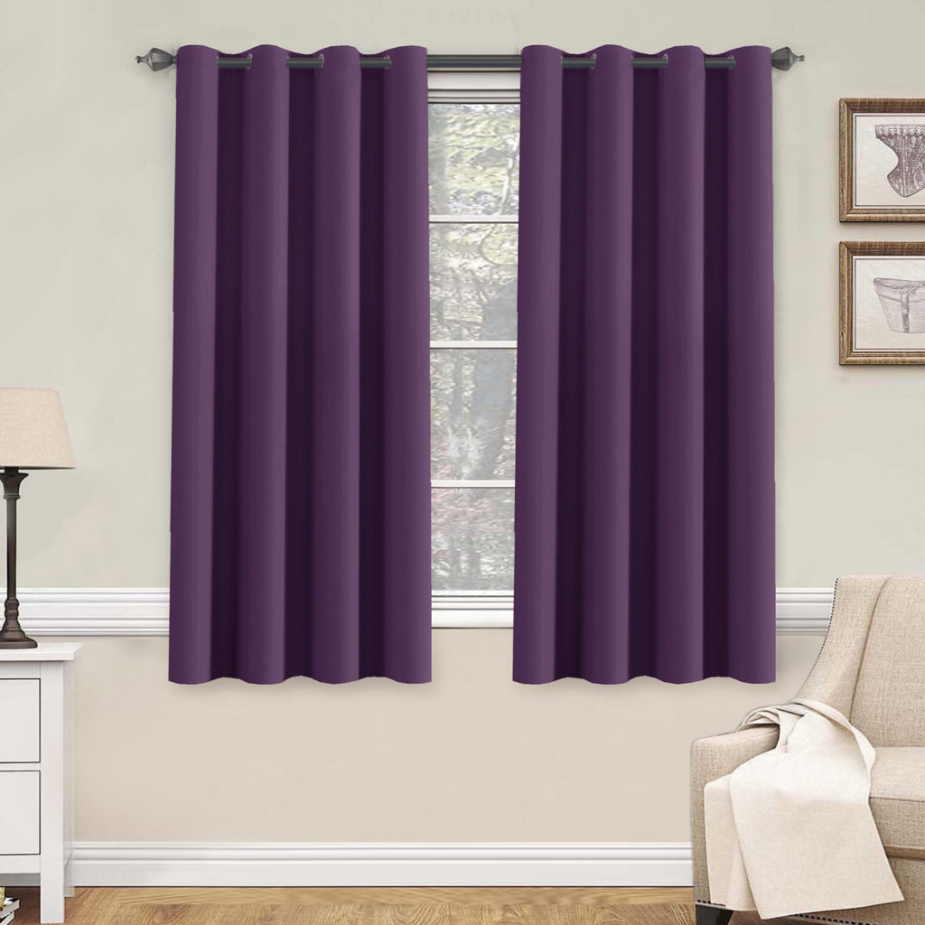 H.VERSAILTEX Blackout Curtains for Bedroom Thermal Insulated Room Darkening Living Room Curtains 63 Inch Long Grommet Privacy Protection Window Curtain Panels/Drapes for Nursery,2 Panels,Ivory/Cream