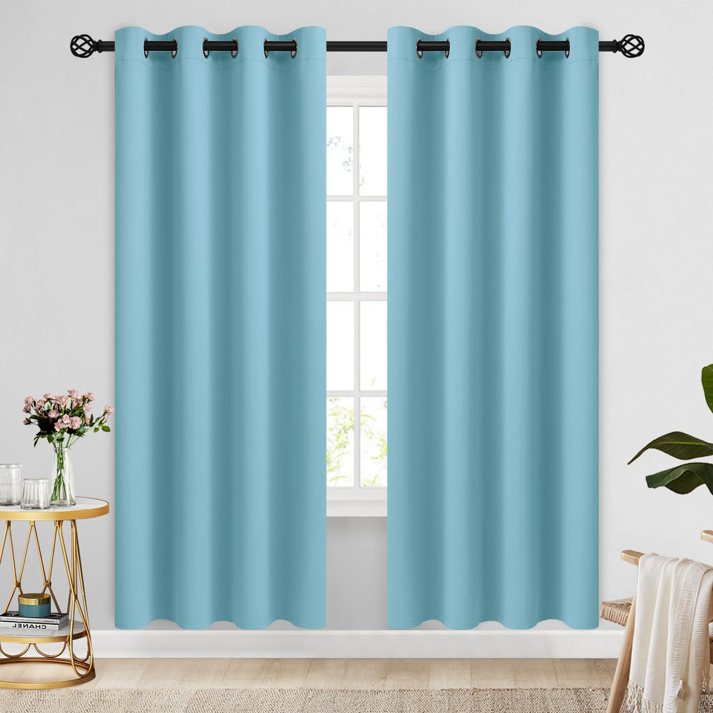 COSVIYA Grommet Blackout Room Darkening Navy Blue Curtains 84 inch Length