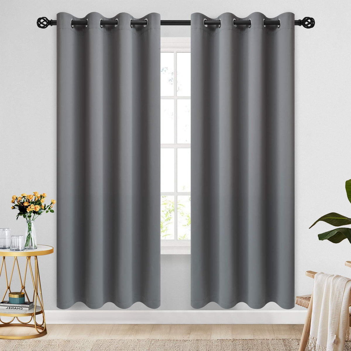 COSVIYA Grommet Blackout Room Darkening Navy Blue Curtains 84 inch Length