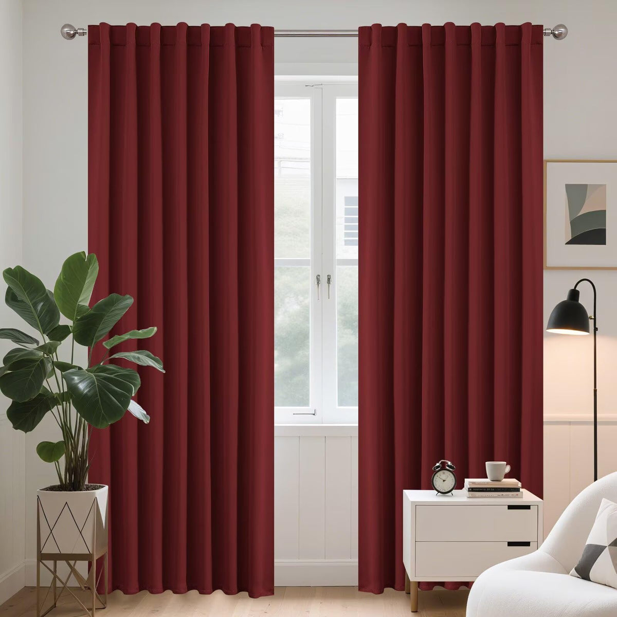 Joydeco Blackout Curtains 96 Inches Long, Thermal Insulated Black Out Curtains 2 Panels Set for Bedroom, Room Darkening Drapes for Living Room Window (W52 x L96 Inch, Navy Blue)