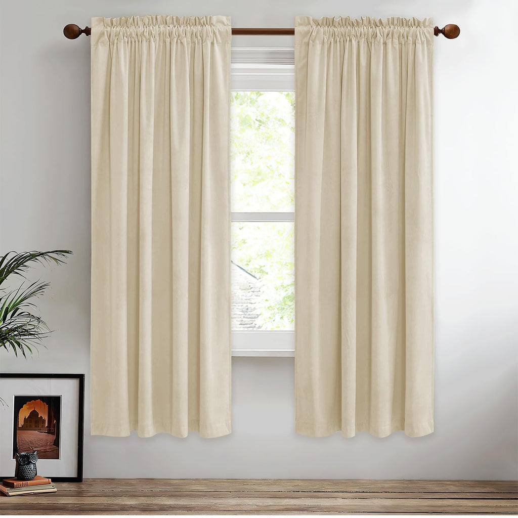 StangH Theater Red Velvet Curtains for Living Room Christmas Decor 2 Panels