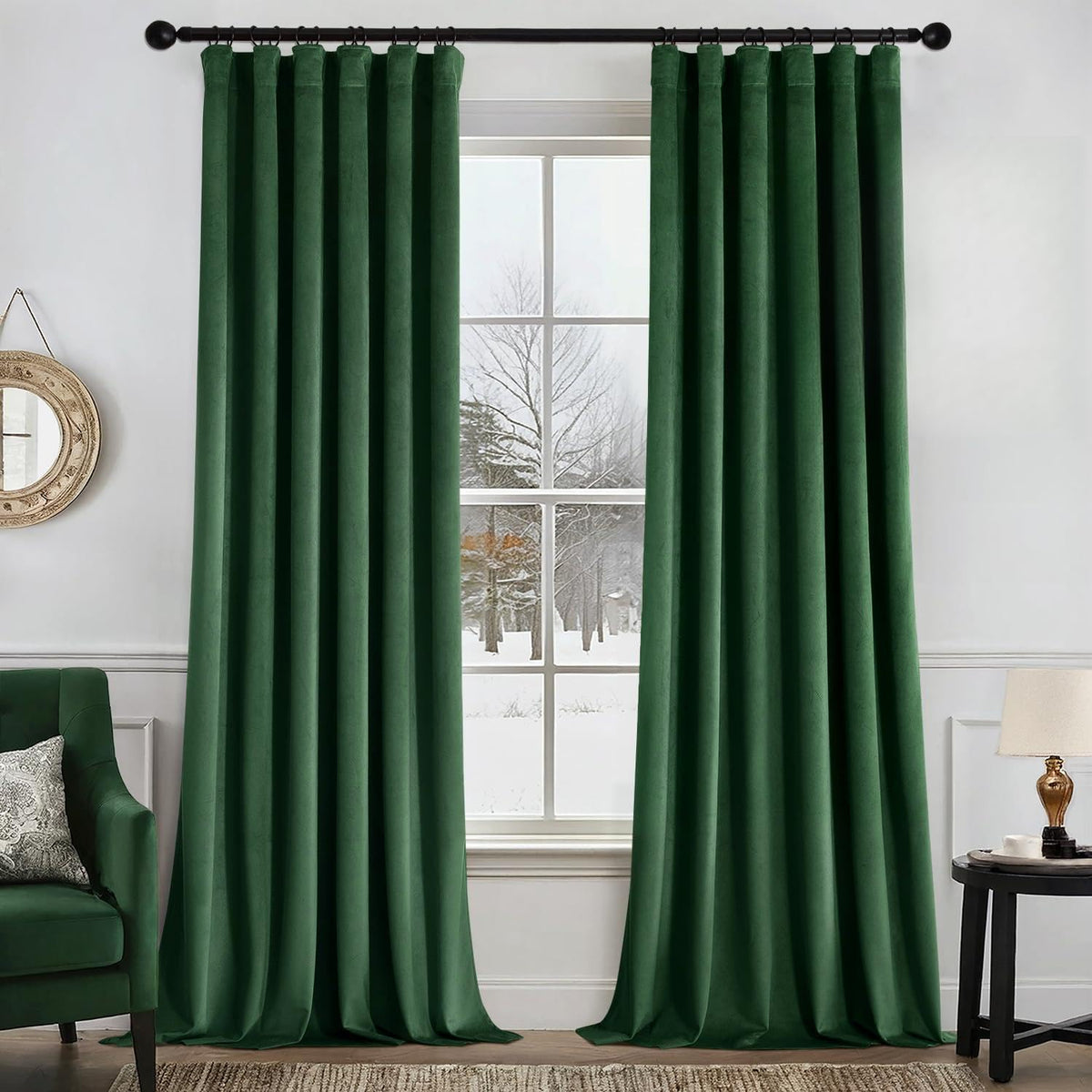 MIULEE Gold Velvet Curtains 52x84 inches Luxury Blackout Curtains