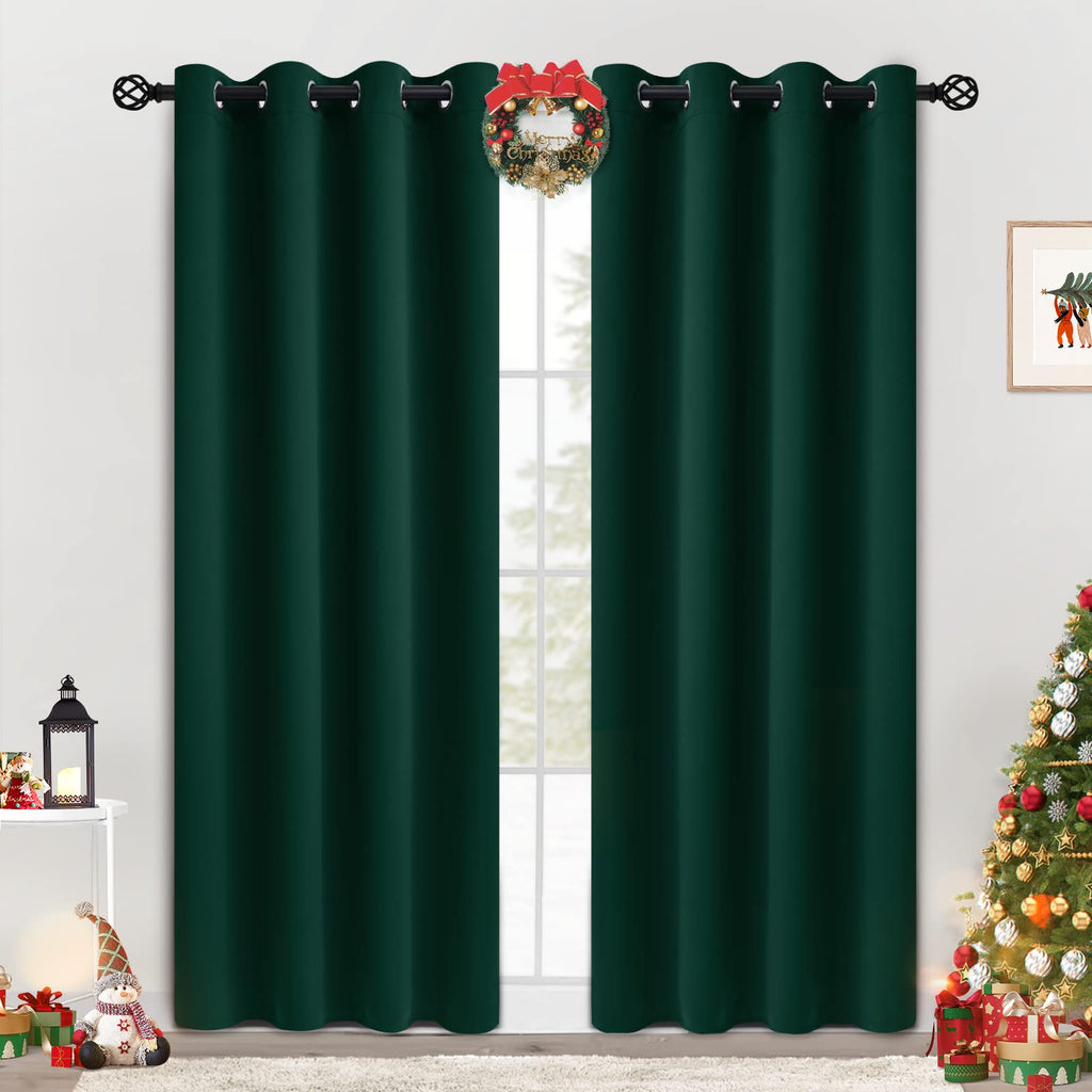 COSVIYA Grommet Blackout Room Darkening Navy Blue Curtains 84 inch Length