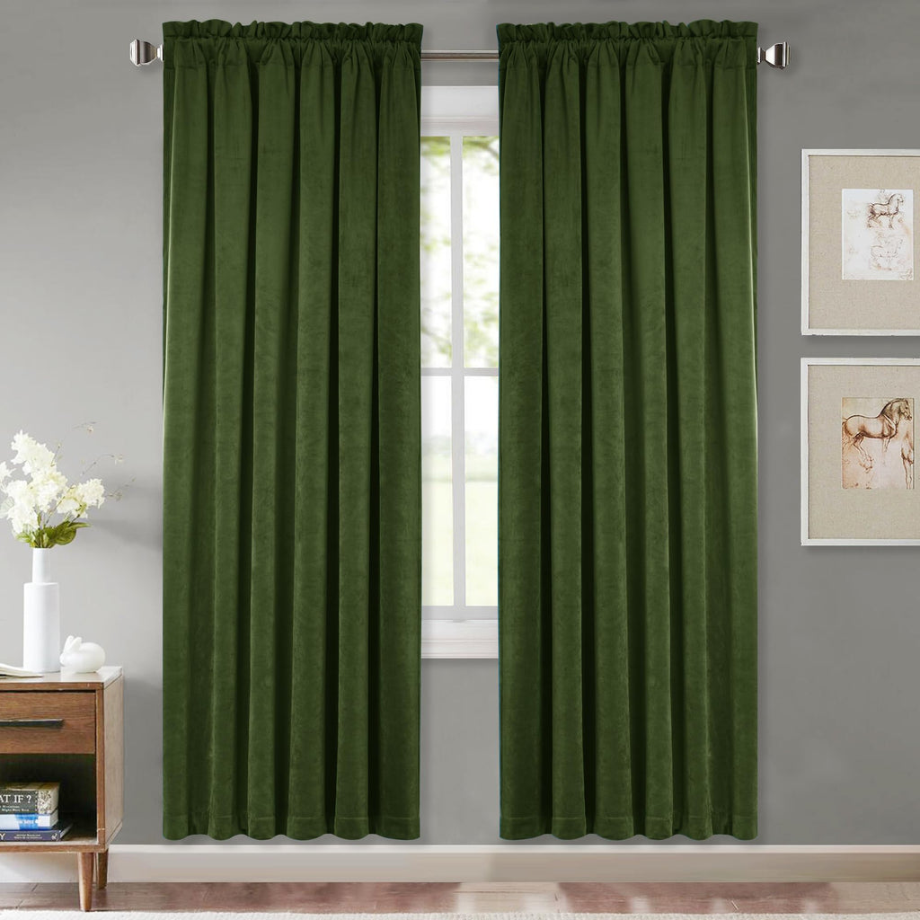 StangH Theater Red Velvet Curtains for Living Room Christmas Decor 2 Panels