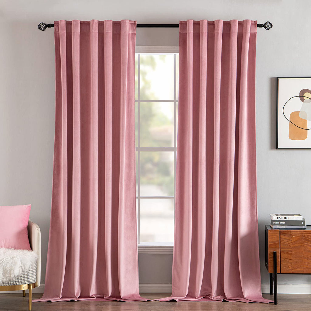 MIULEE Gold Velvet Curtains 52x84 inches Luxury Blackout Curtains