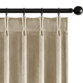 MIULEE Velvet Pinch Pleated Blackout Olive Green Curtains 40x96 Inches