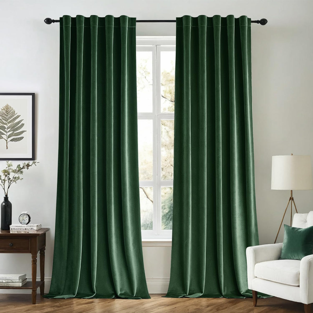 MIULEE Gold Velvet Curtains 52x84 inches Luxury Blackout Curtains