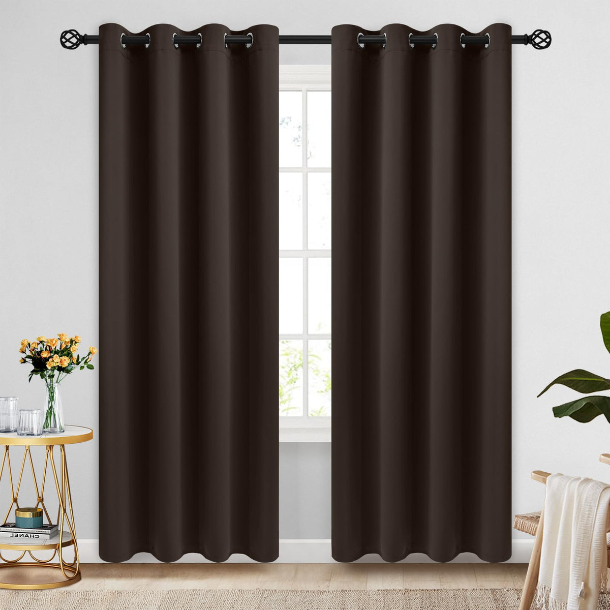 COSVIYA Grommet Blackout Room Darkening Navy Blue Curtains 84 inch Length