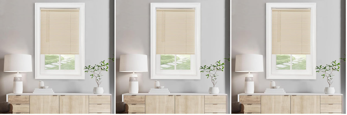 Cordless Light Filtering Mini Blind, 27 x 64 in, Pearl White