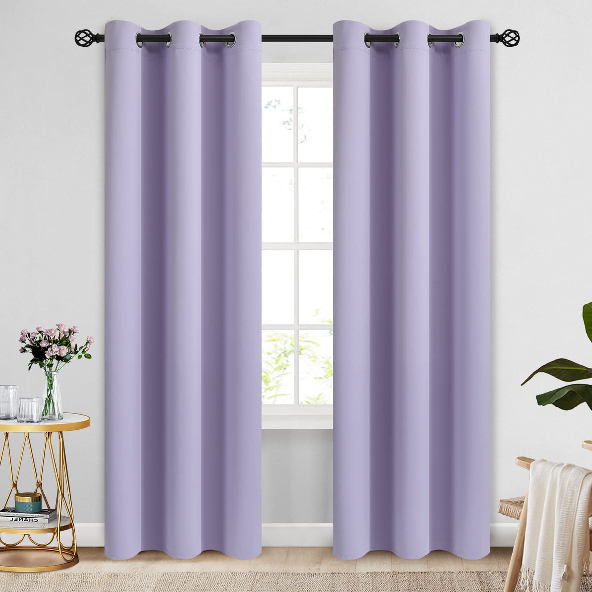 COSVIYA Grommet Blackout Room Darkening Navy Blue Curtains 84 inch Length