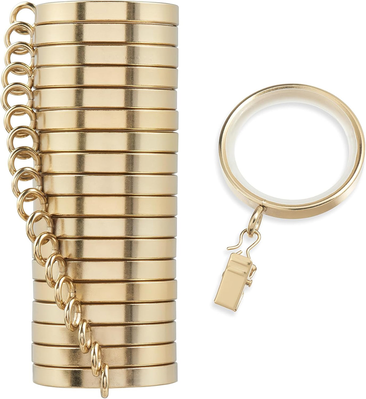 MODE Cambria Designer 1-5/8" Brushed Gold Curtain Rings - 18 Count