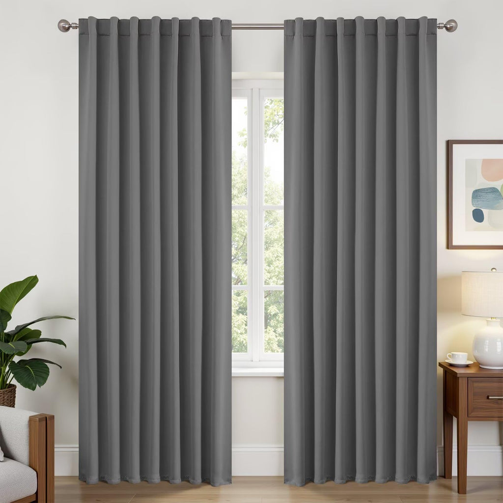 Joydeco Blackout Curtains 96 Inches Long, Thermal Insulated Black Out Curtains 2 Panels Set for Bedroom, Room Darkening Drapes for Living Room Window (W52 x L96 Inch, Navy Blue)