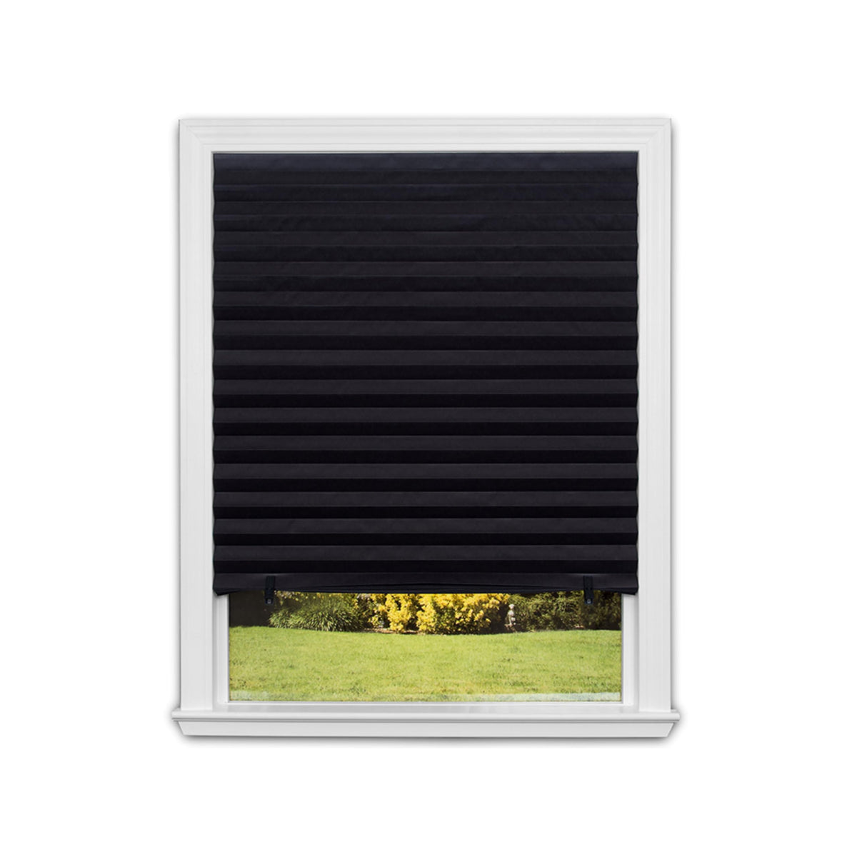Redi Shade No Tools Original Blackout Pleated Paper Shade Black, 36" W x 72" L, 6 Pack