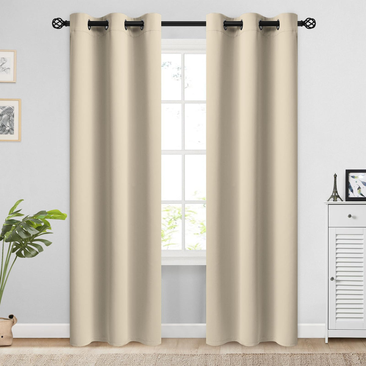 COSVIYA Grommet Blackout Room Darkening Navy Blue Curtains 84 inch Length