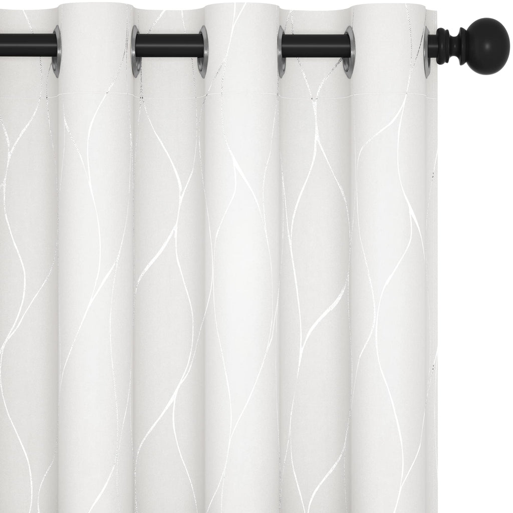 Deconovo Curtains for Living Room, Pattern Blackout Curtains 84 Inches Long