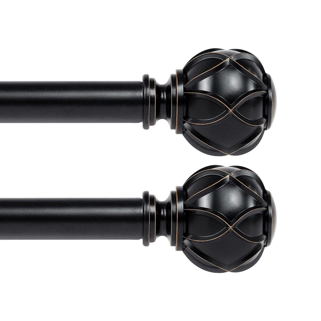 KAMANINA Curtain Rods for Windows 72 to 144 Inch, Long Heavy Duty, Bronze