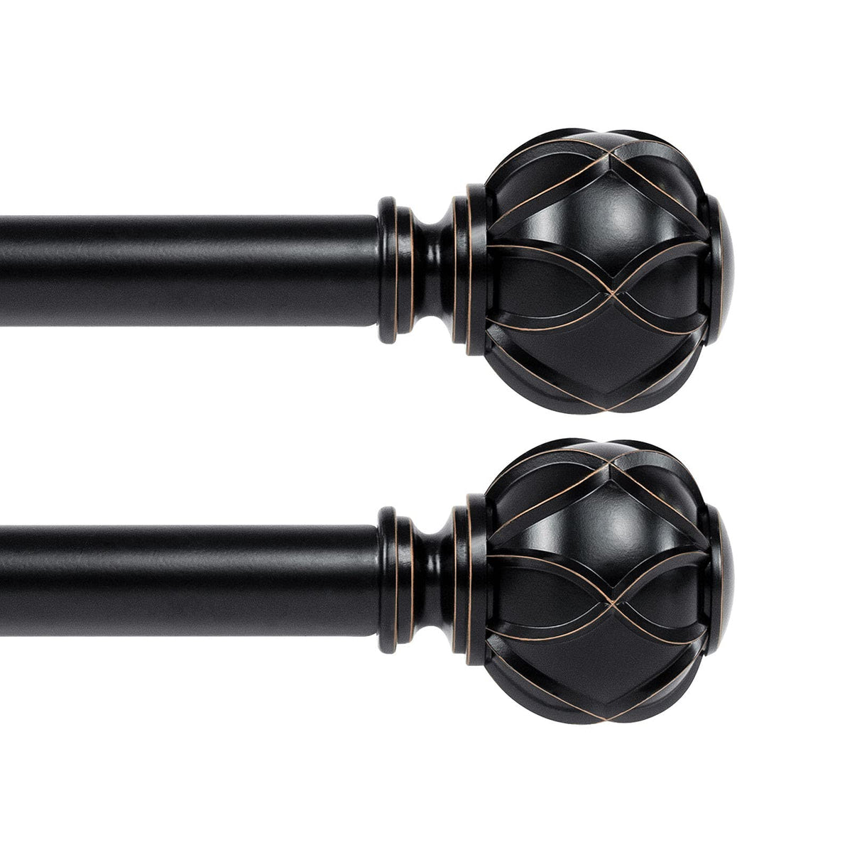 KAMANINA Curtain Rods for Windows 72 to 144 Inch, Long Heavy Duty, Bronze