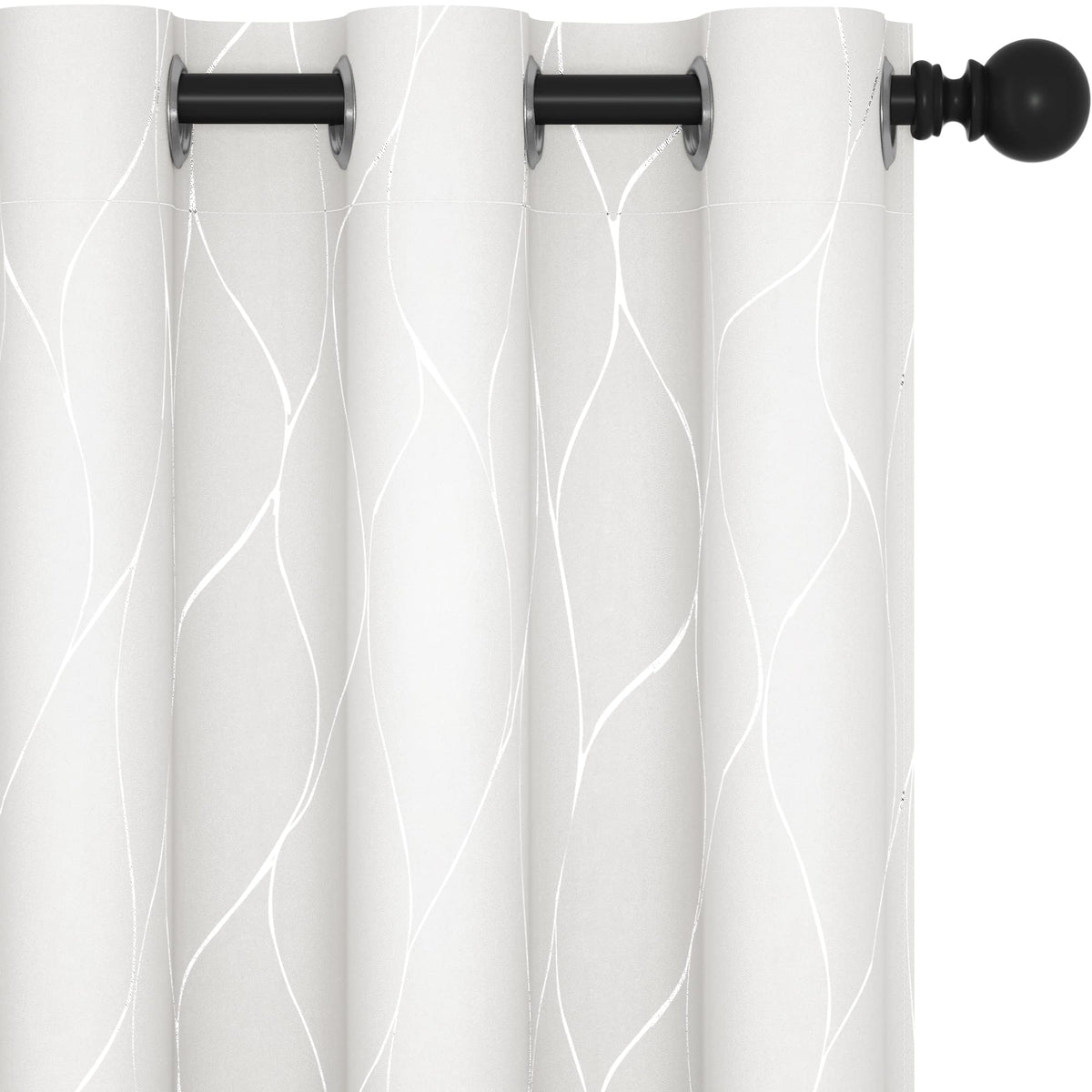Deconovo Curtains for Living Room, Pattern Blackout Curtains 84 Inches Long