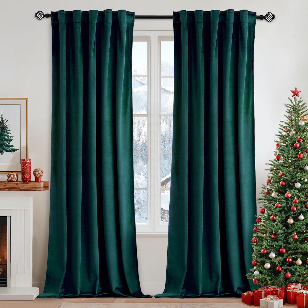 MIULEE Gold Velvet Curtains 52x84 inches Luxury Blackout Curtains
