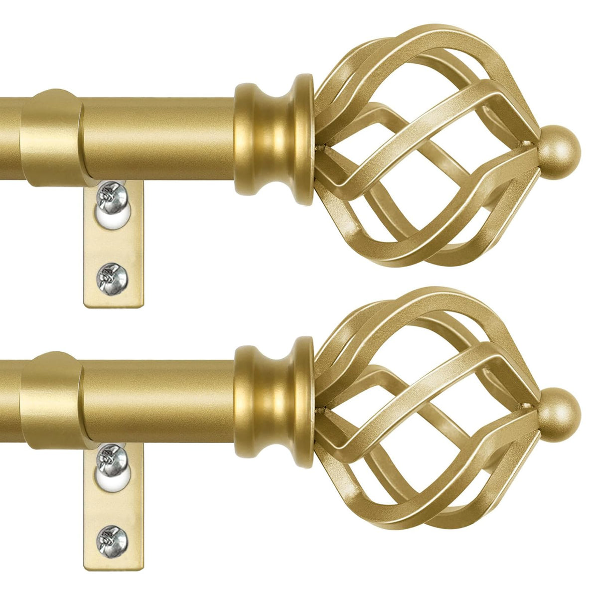 KAMANINA Bronze Curtain Rod 32 to 58 Inch, Adjustable Window Treatment Rods
