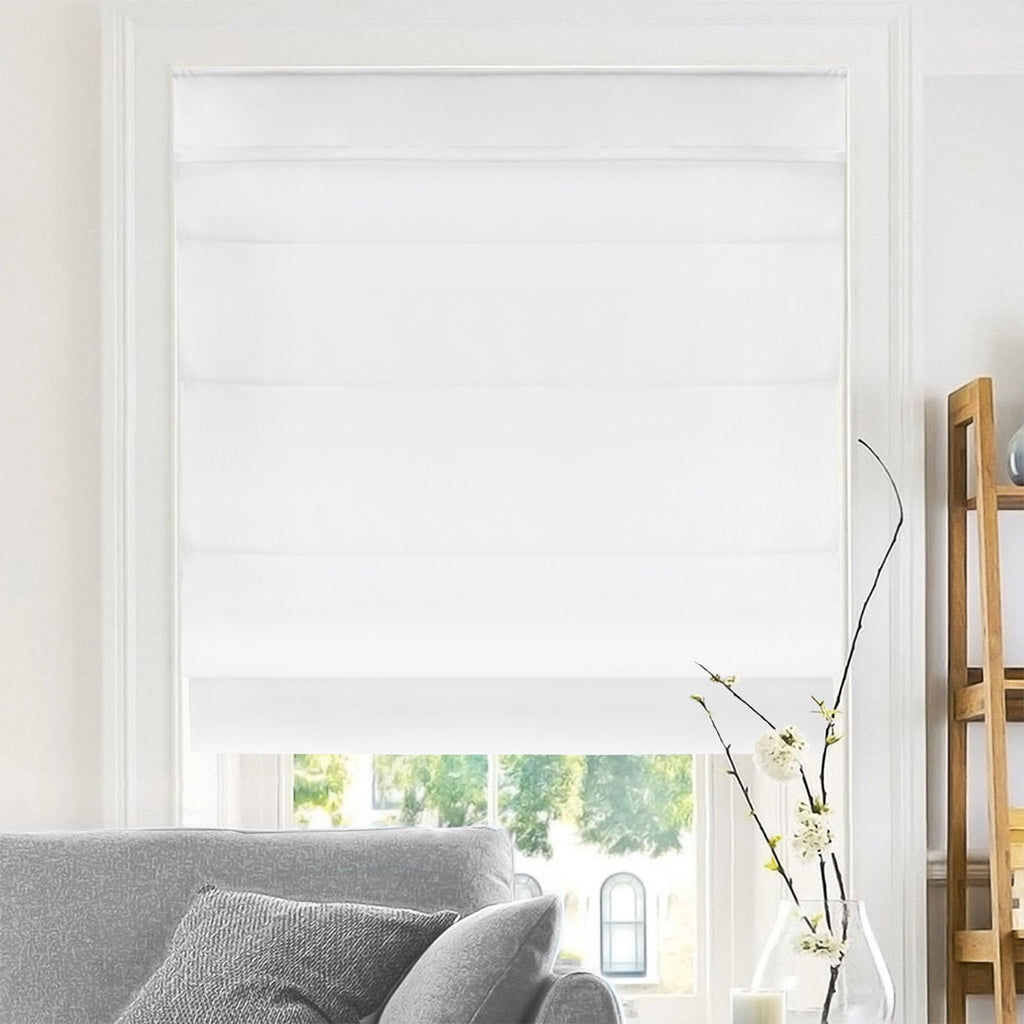 Chicology Cordless Roman Window Shade, Belgian Flax, 29"W x 64"H
