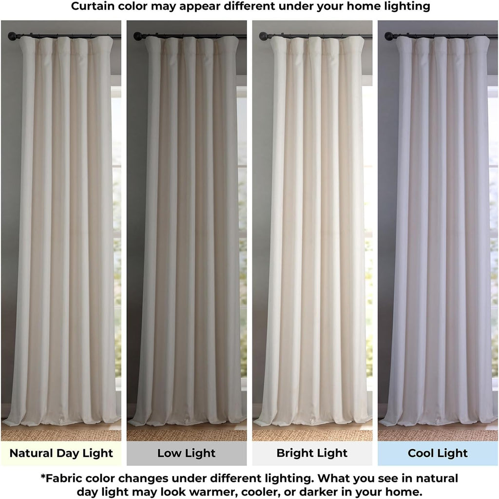 Faux Linen Curtains for Living Room (1 Panel) - 50W X 108L, Birch Taupe