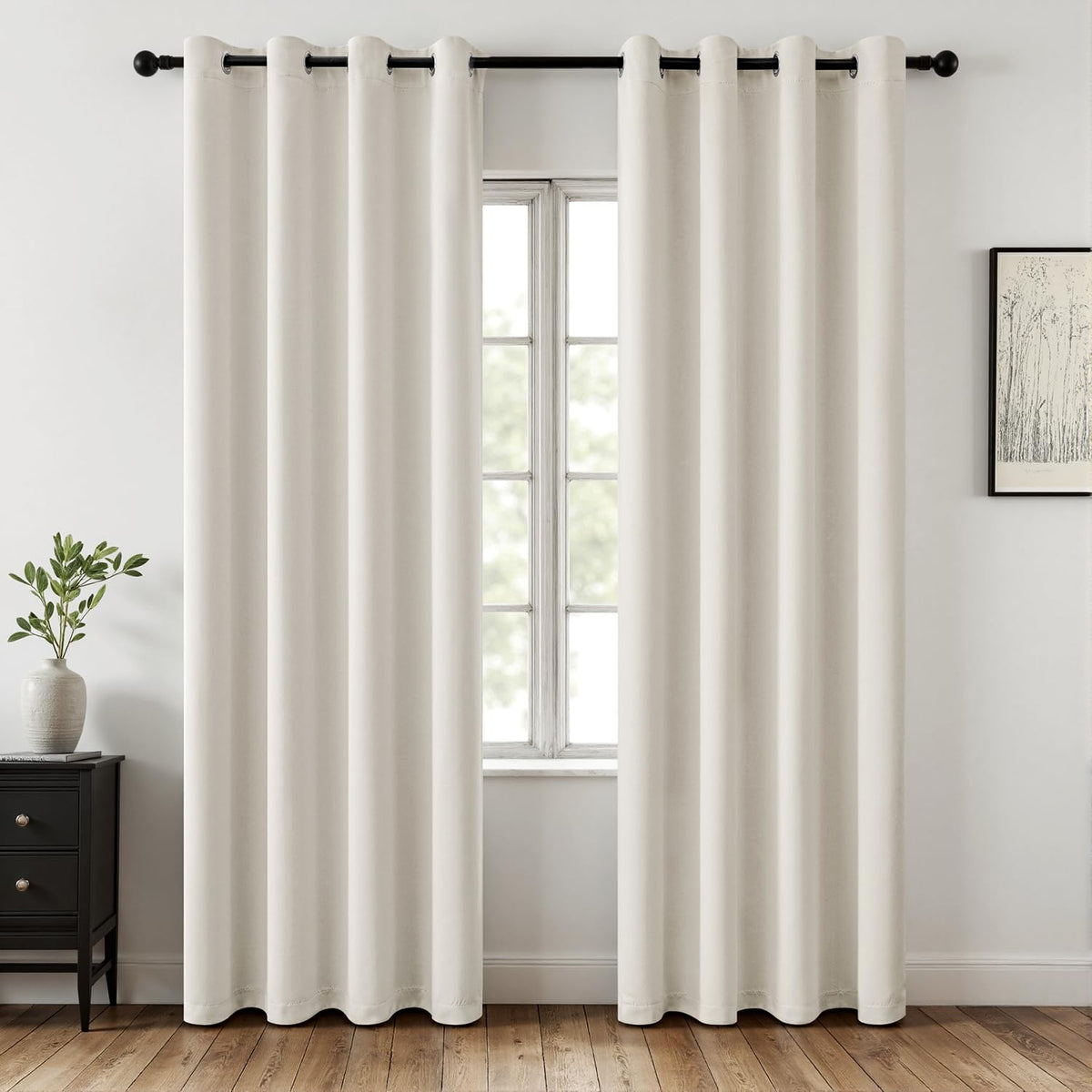 MIULEE Olive Blackout Bedroom Curtains Drapes 84 Inch Long 52"x84"
