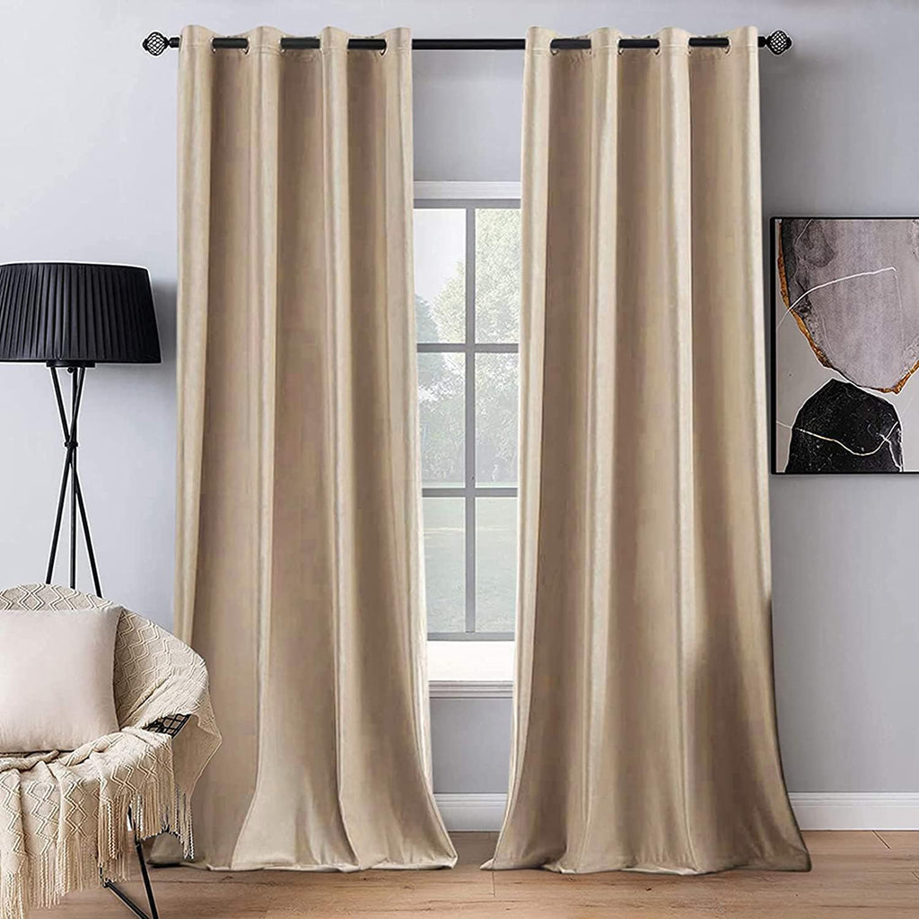 MIULEE Velvet Blackout Curtains Olive Green 52 x 96 Inch Length 2 Panels