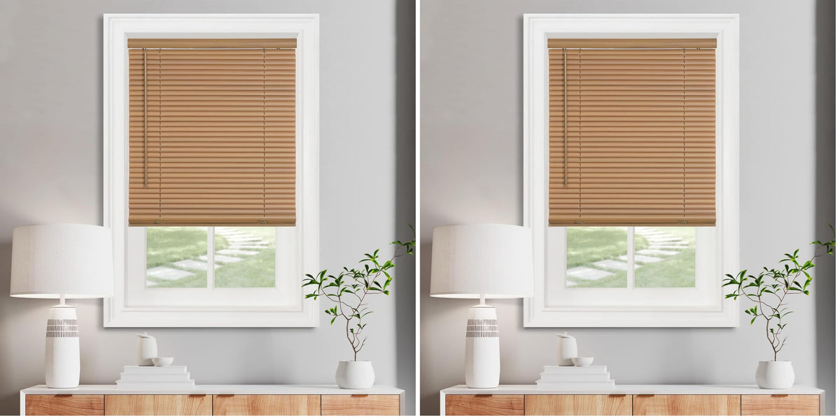 Cordless Light Filtering Mini Blinds for Indoor, 29 x 64 in, Pearl White