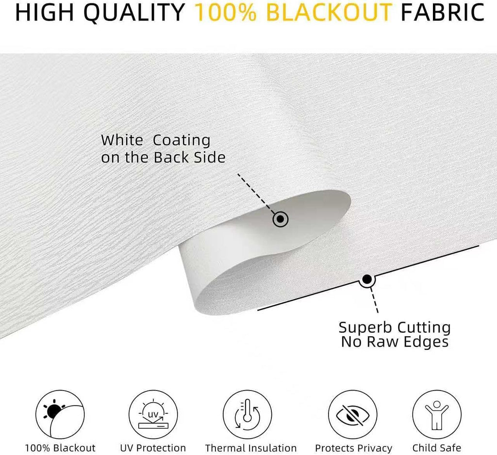 ChrisDowa Blackout Window Shades, Cordless Roller Blinds for Indoor Windows
