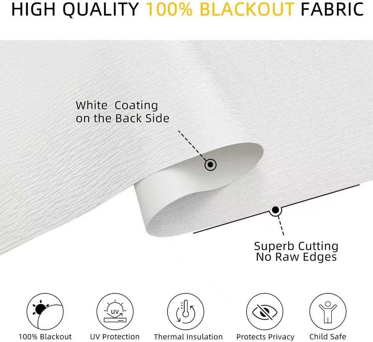 ChrisDowa Blackout Window Shades, Cordless Roller Blinds for Indoor Windows