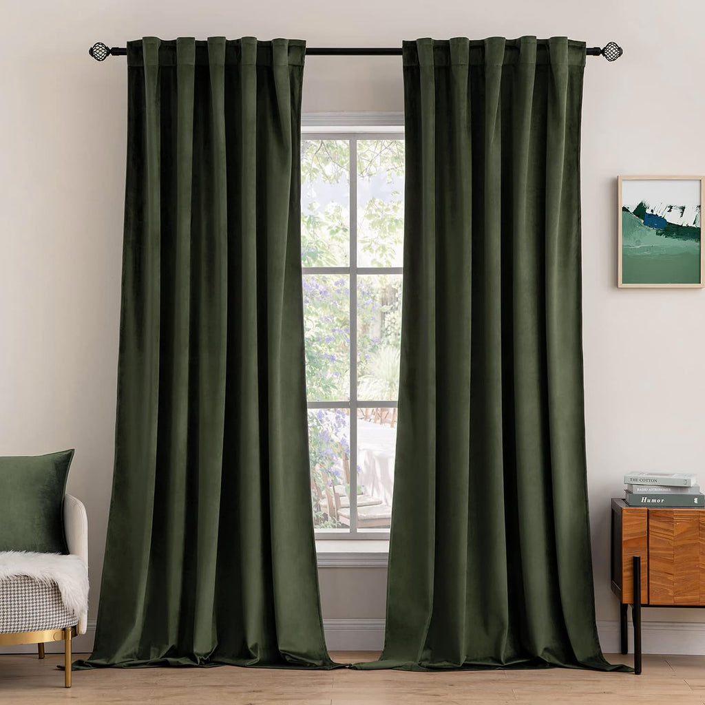 MIULEE Gold Velvet Curtains 52x84 inches Luxury Blackout Curtains
