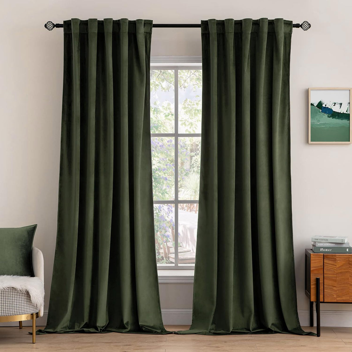 MIULEE Gold Velvet Curtains 52x84 inches Luxury Blackout Curtains