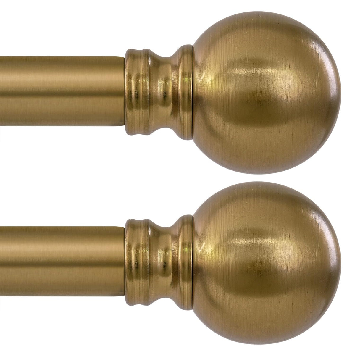 Warm Gold Curtain Rods for Windows 72-144 Inch Brass Heavy Duty