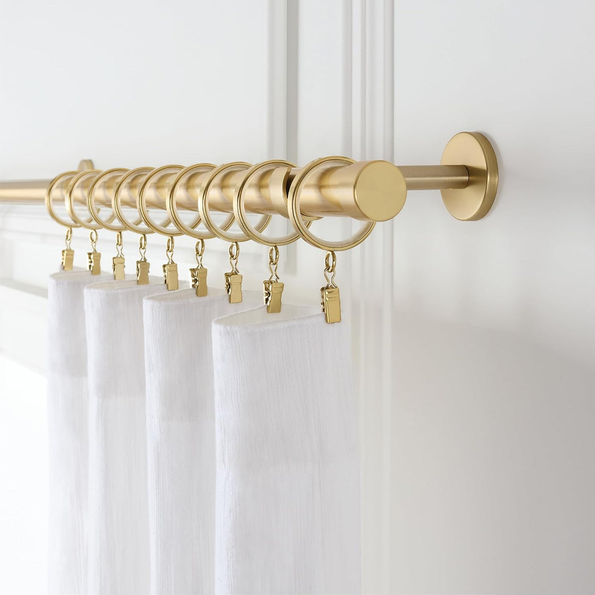 MODE Cambria Designer 1-5/8" Brushed Gold Curtain Rings - 18 Count