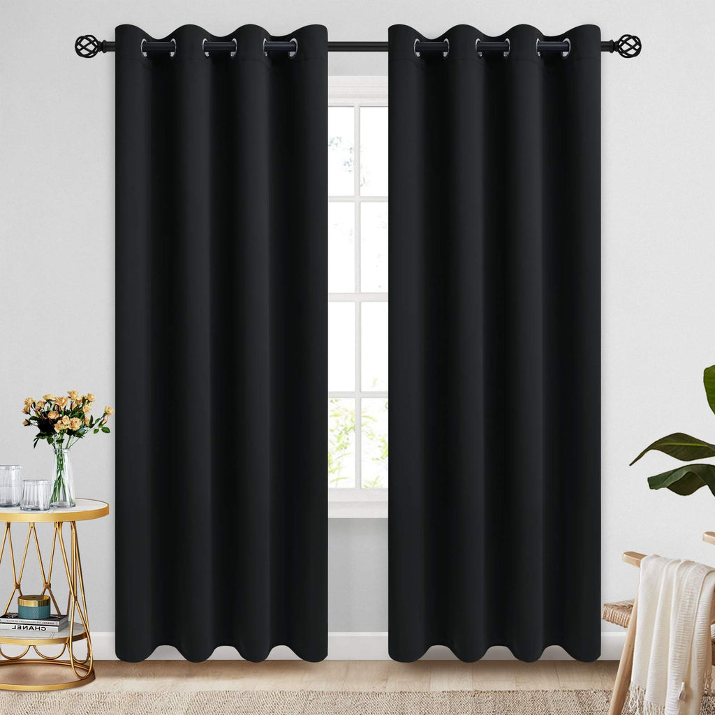 COSVIYA Grommet Blackout Room Darkening Navy Blue Curtains 84 inch Length
