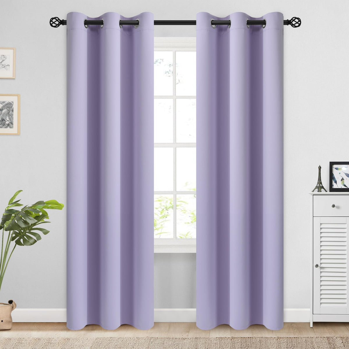 COSVIYA Grommet Blackout Room Darkening Navy Blue Curtains 84 inch Length