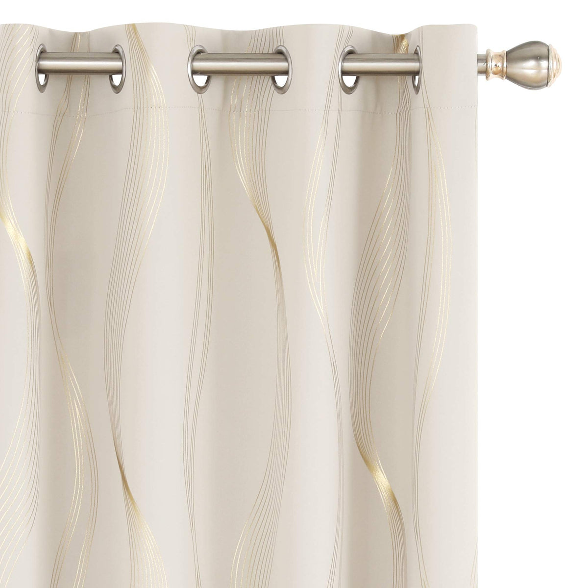 Deconovo Curtains for Living Room, Pattern Blackout Curtains 84 Inches Long