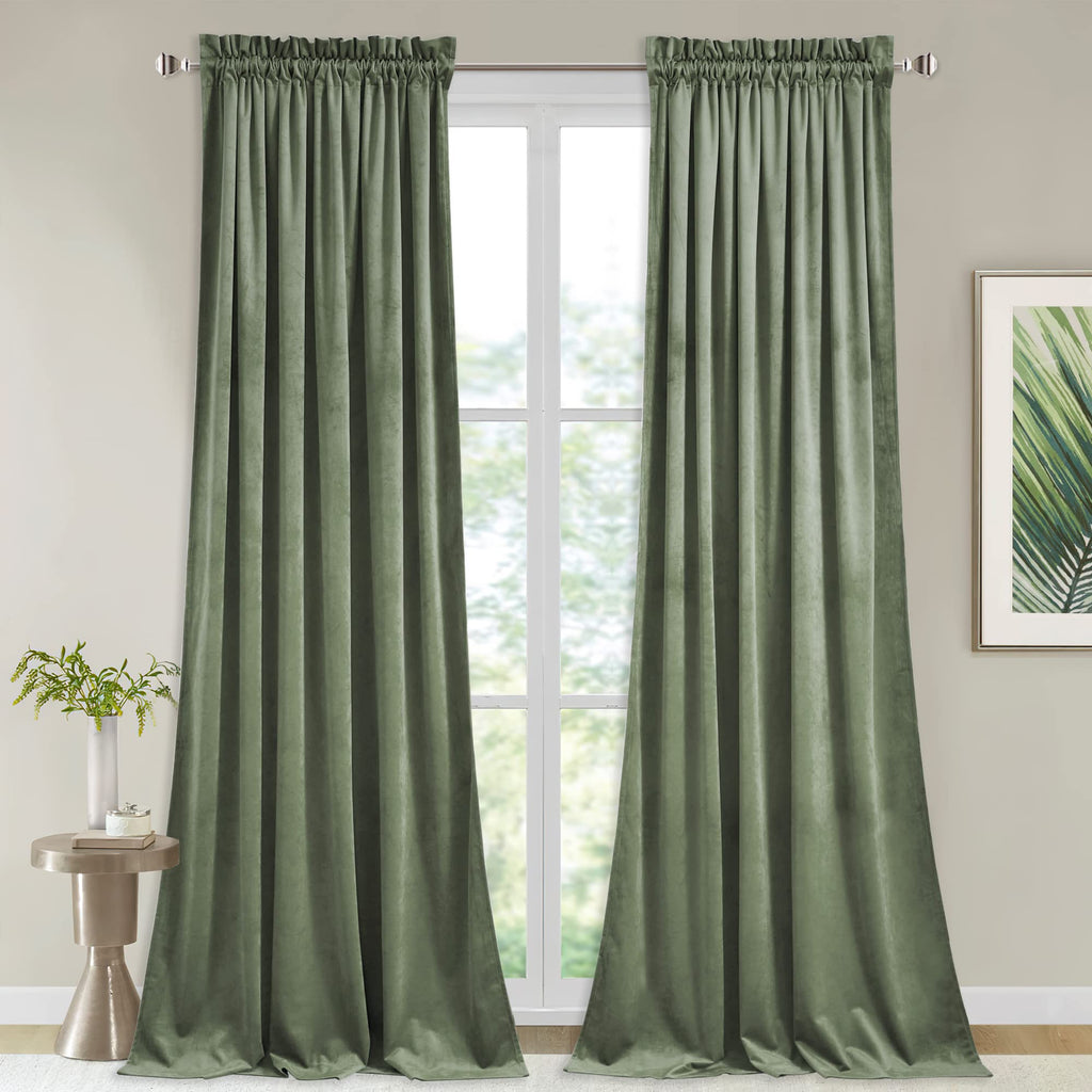 StangH Theater Red Velvet Curtains for Living Room Christmas Decor 2 Panels